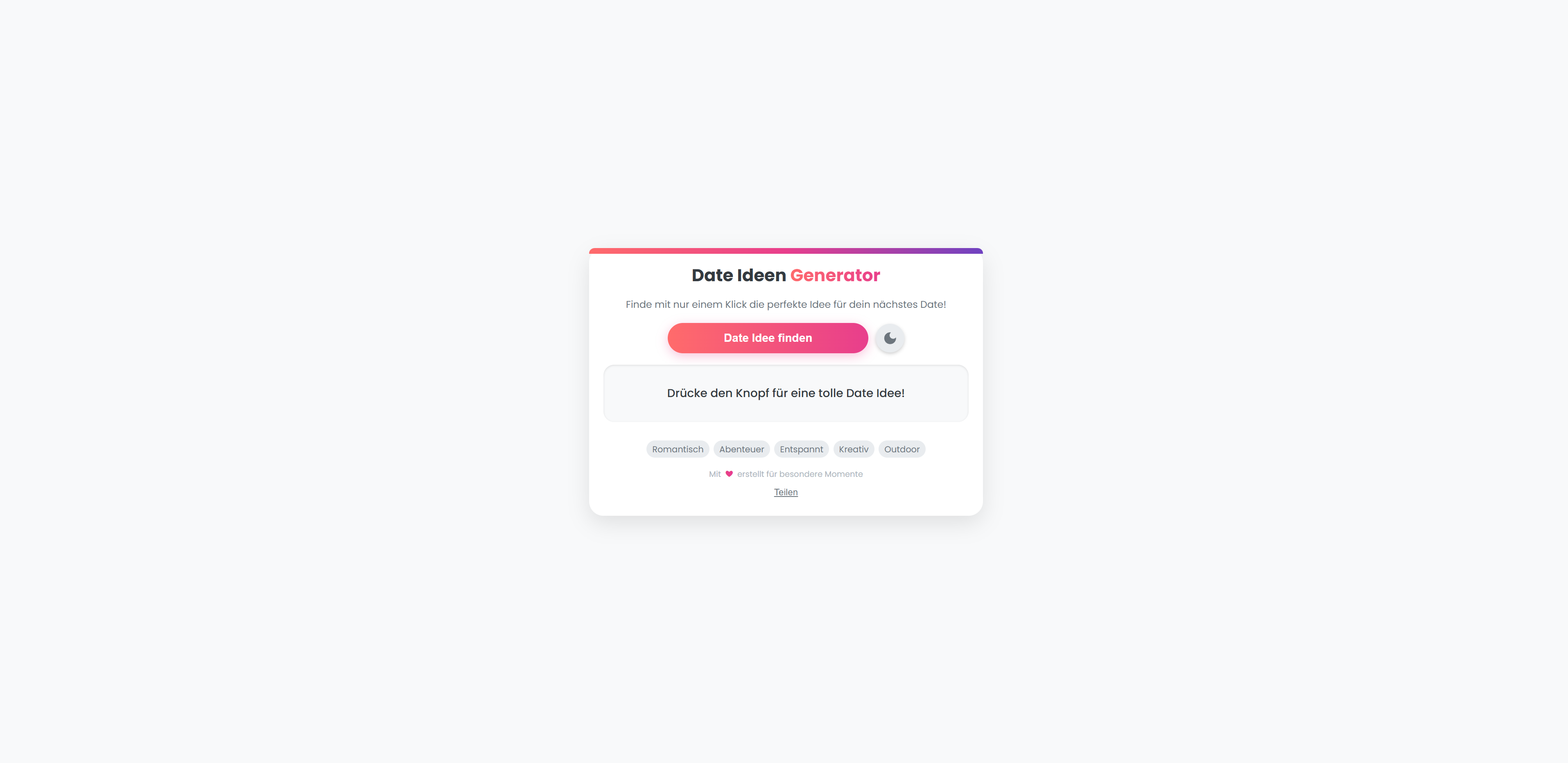 Date Ideen Generator